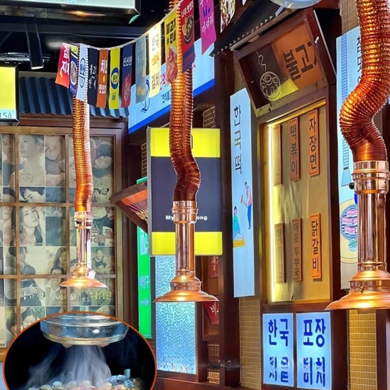 Commercial Kitchen Ventilation System - ‌ ท่อระบายควันบาร์บีคิวเกาหลี - เครื่องดูดควันแบบยืดหดได้สำหรับร้านอาหาร ระบบระบายอากาศในครัวเชิงพาณิชย์