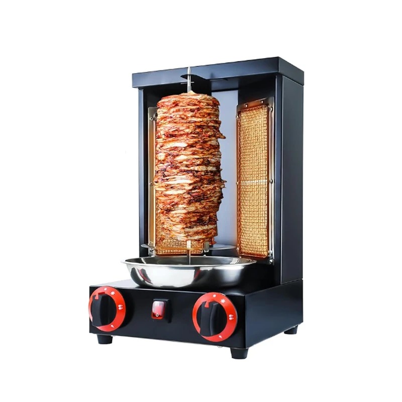 Commercial Kitchen Broiler - เตาอบย่างแบบหมุนแนวตั้งพร้อมท่อทำความร้อน เครื่องย่างไก่ย่างแบบหมุนอัตโนมัติ สเตนเลสสำหรับครัว
