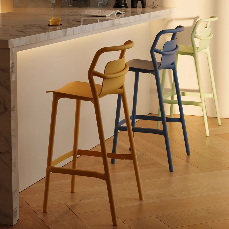 Commercial Kitchen Island - เก้าอี้บาร์ดีไซน์เนอร์ทรงสูง วัสดุพลาสติกหนา แข็งแรง ทนทาน สามารถวางซ้อนกันได้ เหมาะสำหรับห้องครัว
