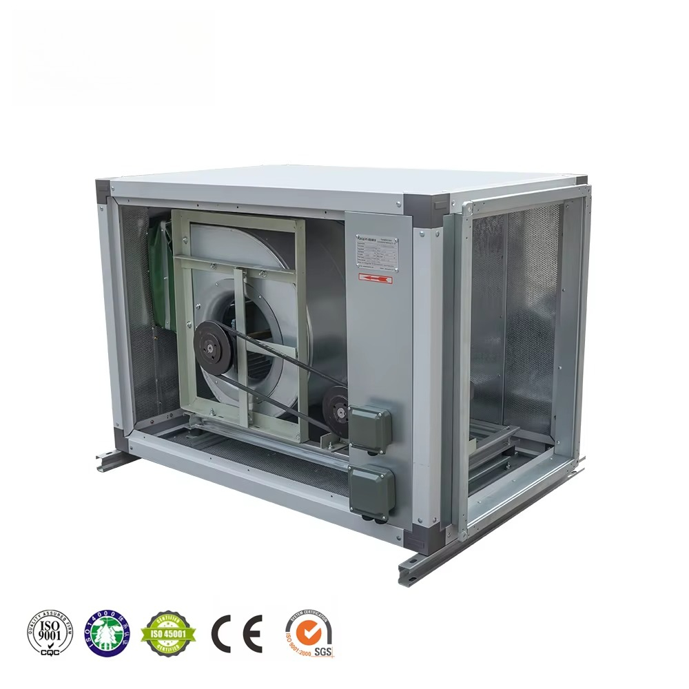 Commercial Kitchen Ventilation System - อุปกรณ์หลักสำหรับระบบระบายอากาศในครัวเชิงพาณิชย์ - พัดลมดูดอากาศแบบแรงเหวี่ยงแรงดันสถิตสูงใบพัดโค้งไปข้างหน้า