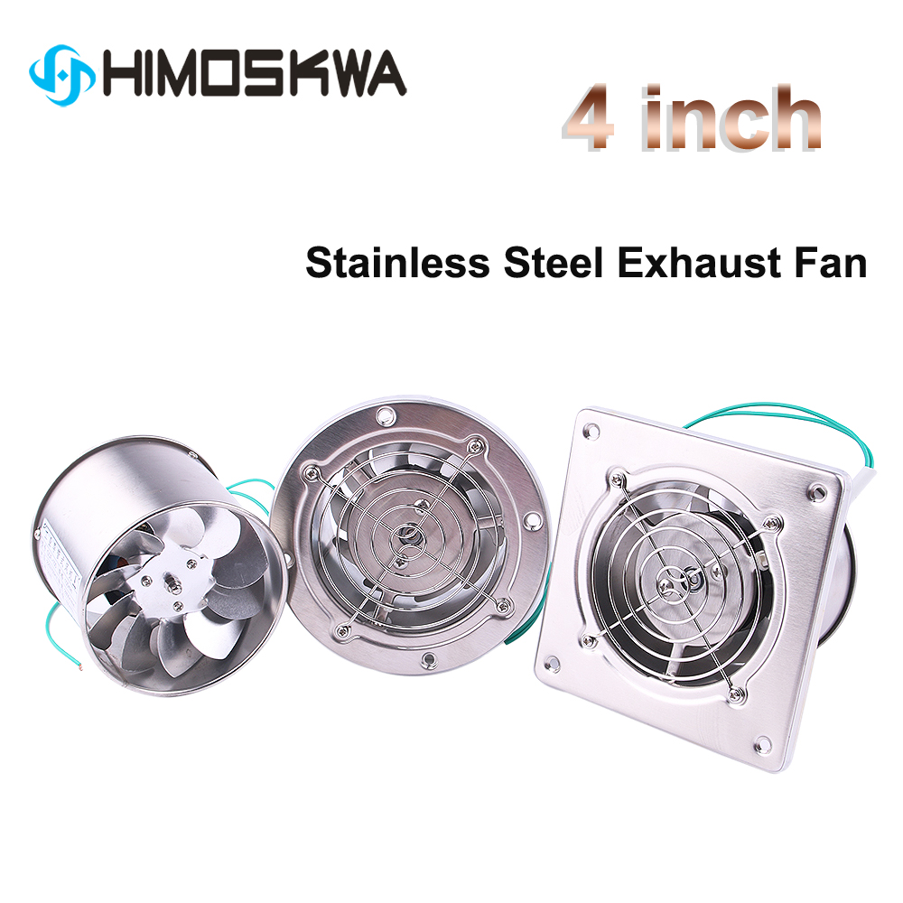 Commercial Kitchen Ventilation - 4 นิ้วท่อไอเสียสแตนเลสพัดลมหน้าต่างท่อระบายอากาศ Blower ห้องน้ําห้องครัว Ventilator Booster