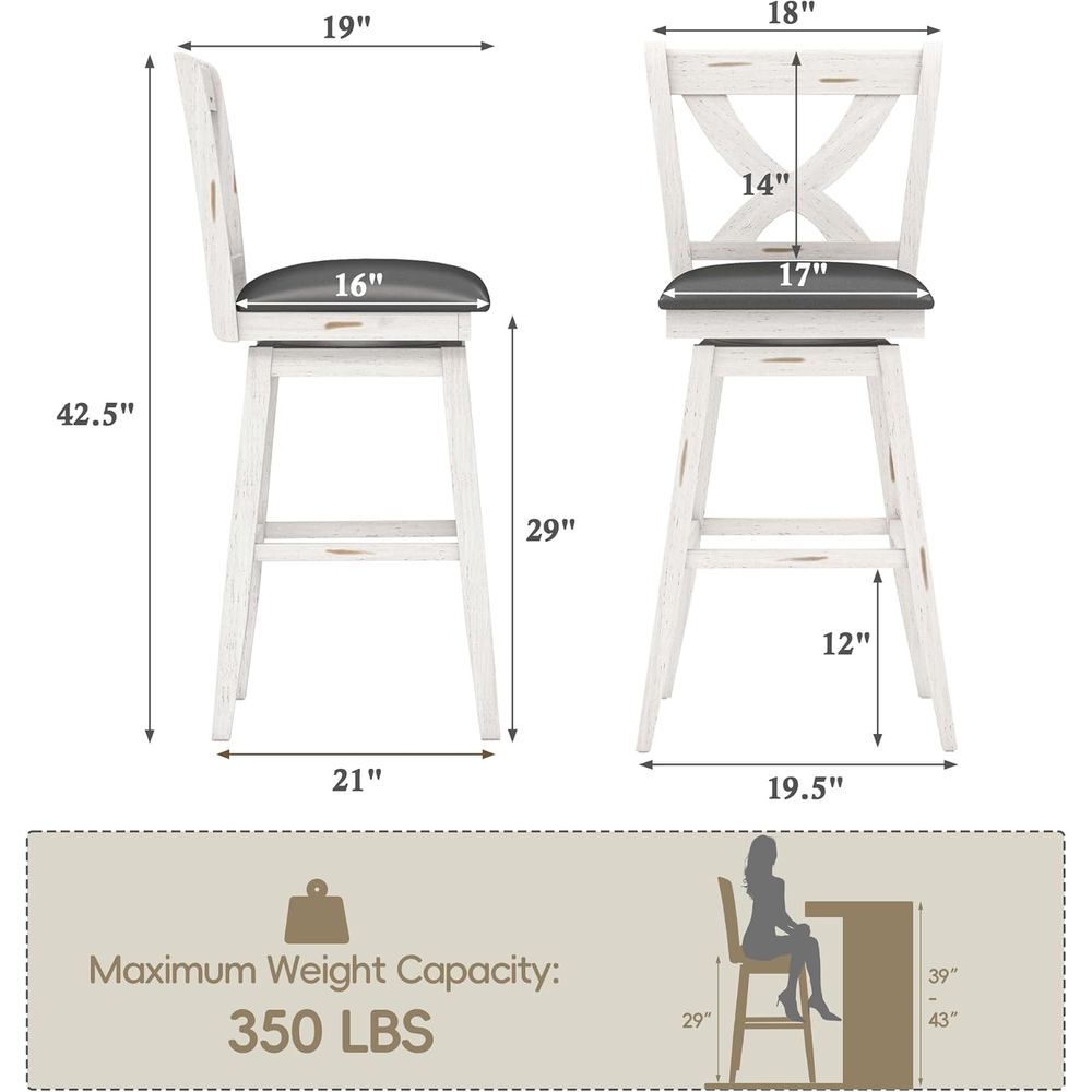ชุดเก้าอี้บาร์หมุนได้ 2 ตัว สู - Commercial Kitchen Island บทวิจารณ์และราคา