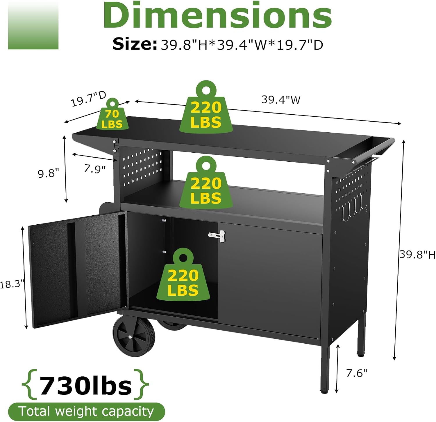 รถเข็นปิ้งย่างกลางแจ้งพร้อมโต๊ - Commercial Kitchen Island บทวิจารณ์และราคา