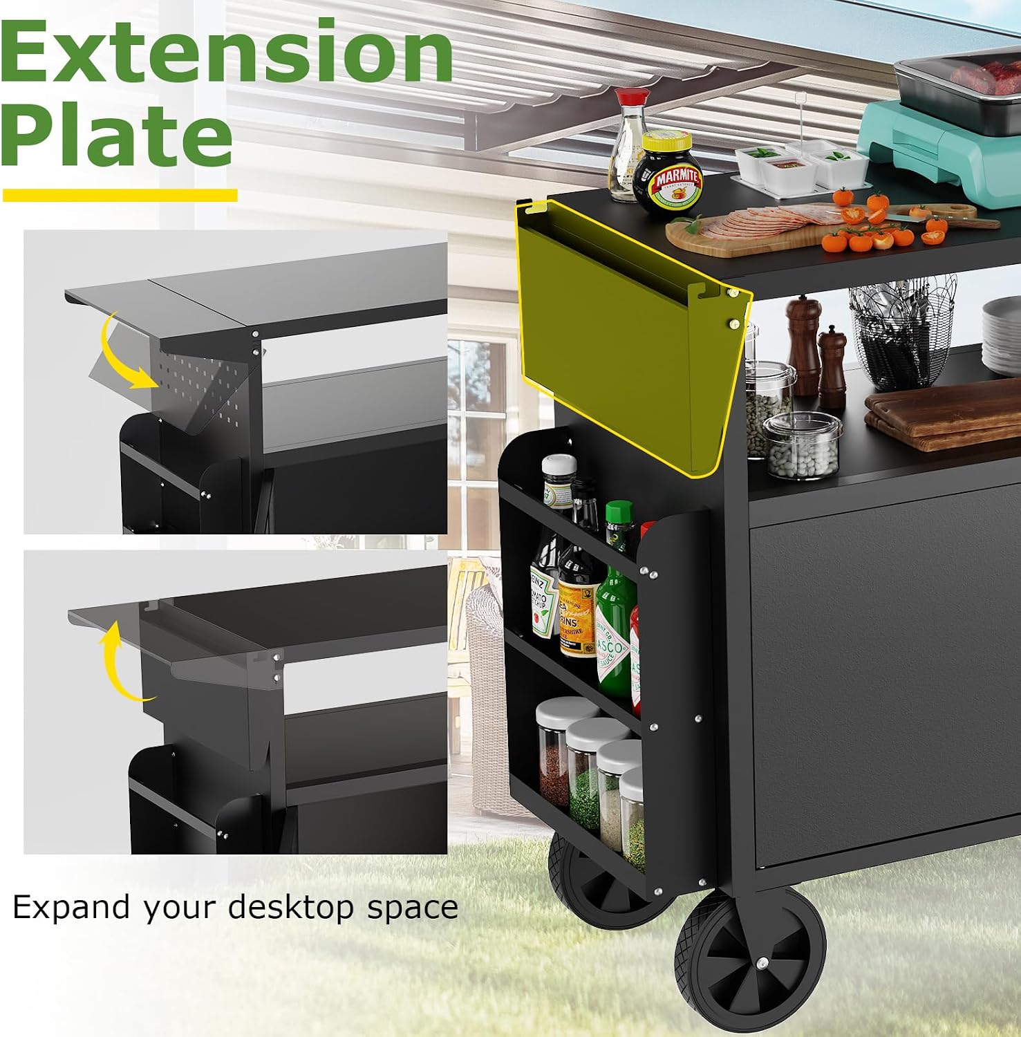 รถเข็นปิ้งย่างกลางแจ้งพร้อมโต๊ - Commercial Kitchen Island บทวิจารณ์และราคา