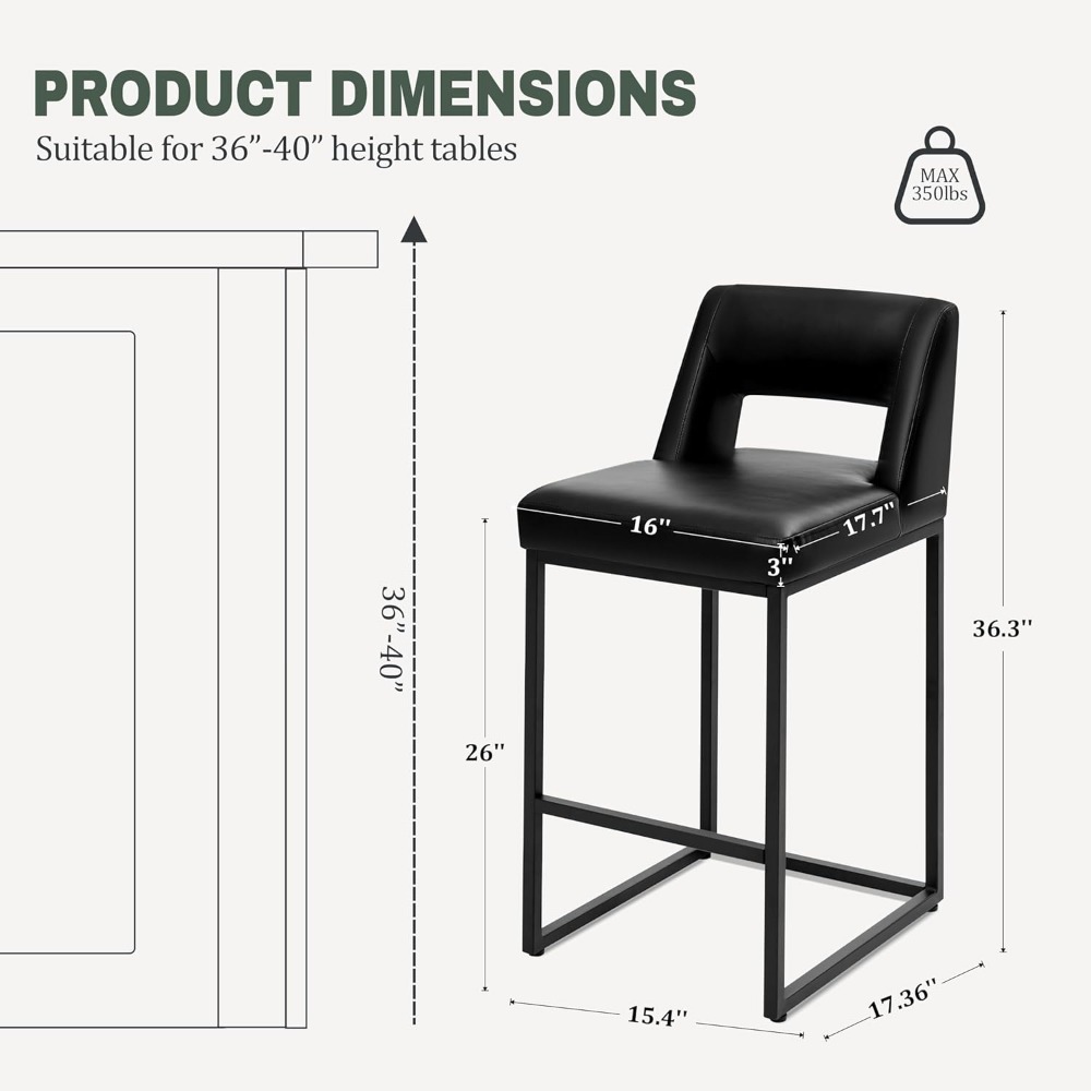 เก้าอี้บาร์สีดำแบบใหม่ ชุด 2 ต - Commercial Kitchen Island บทวิจารณ์และราคา