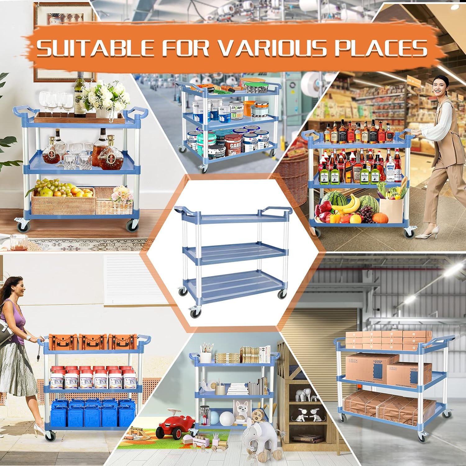 รถเข็นอเนกประสงค์แบบมีล้อสีเทา - Commercial Kitchen Warehouse บทวิจารณ์และราคา